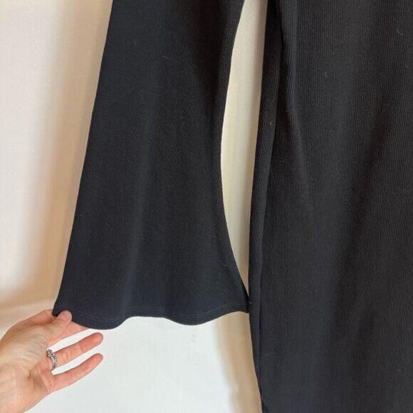 Brand New Rose Maternite Women’s XXS Black Long Bell Sleeve Dress Goth Pregnancy - Picture 4 of 14